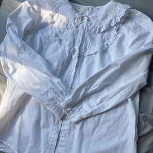 Peter Pan Collar Embroidered Blouse